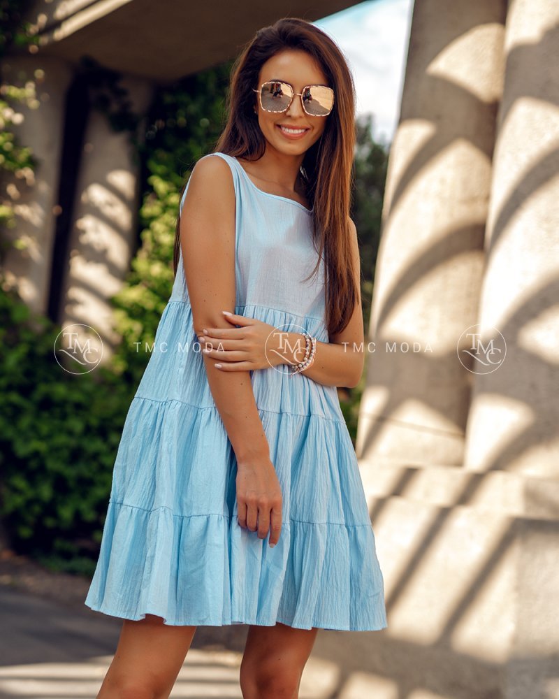 svetlomodré letné šaty